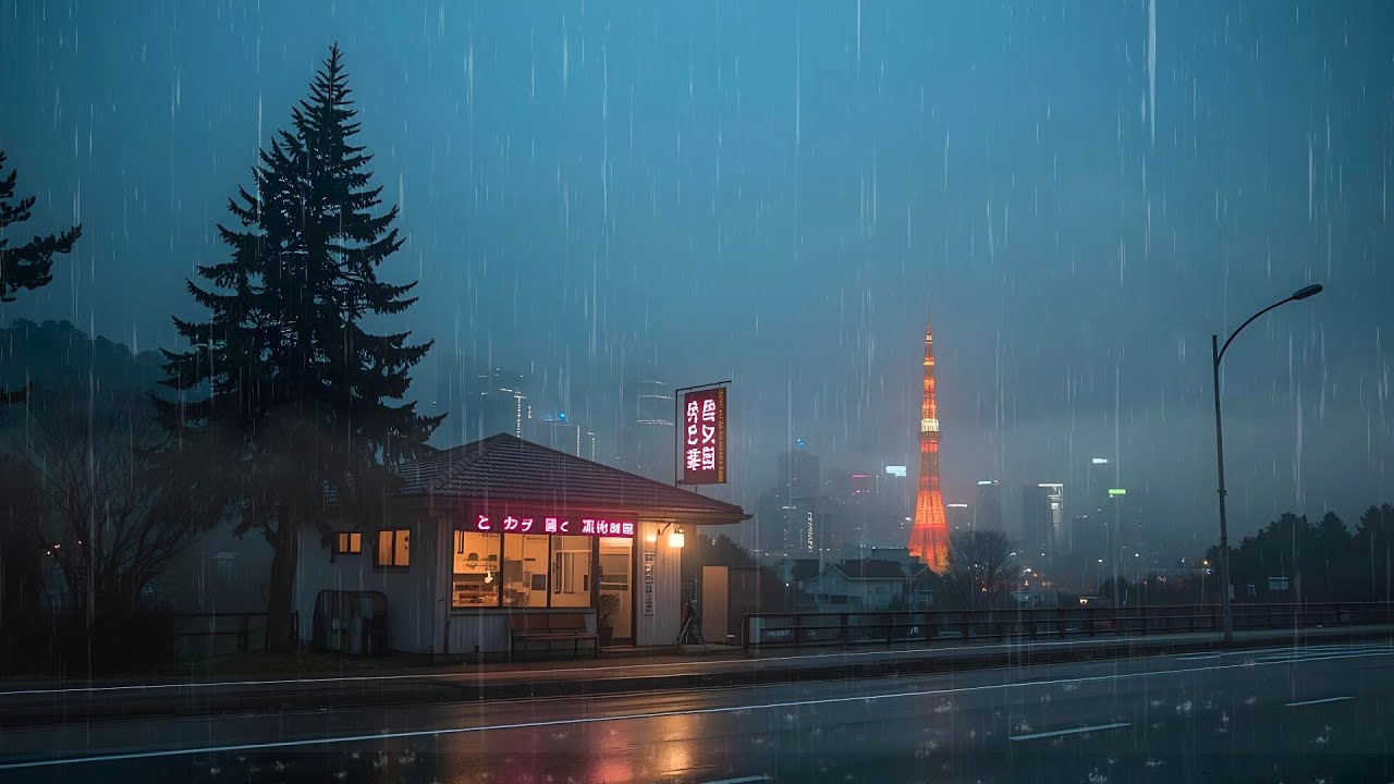90s Nostalgia in a Quiet Rainy Tokyo Café | Fall Asleep Fast