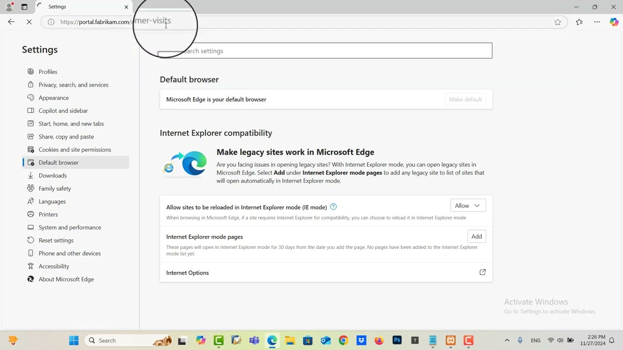 How to use the Internet Explorer mode in Microsoft Edge