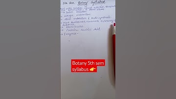 B. Sc. 5th  sem BOTANY syllabus 👉#syllabus #bsc#graduation #new #botany#important