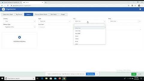 Organisation creation in Saniiro Software