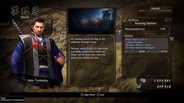 Nioh 2 First Playthrough P72 - Restoring Harmony (No Commentary) Sub Mission