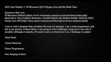 2023 June Sunday 11 W3Resource Q35 Polygon Area and the Math Class