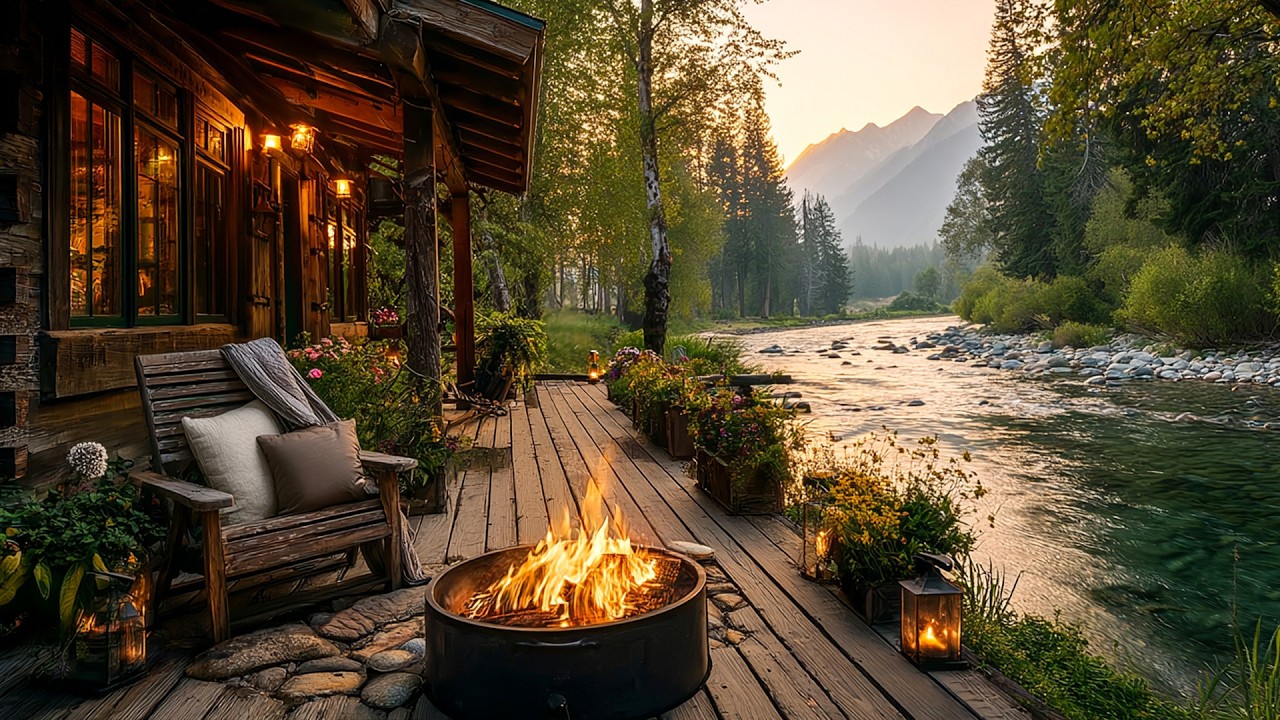 Peaceful Spring Lakeside Cabin - Fire Pit and Relaxing Nature Sounds for Calm Ambiance