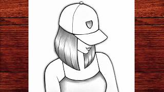 How to Draw a Girl Wearing a Cap Step by Step ✍️ Easy Pencil Portrait Sketch Tutorial