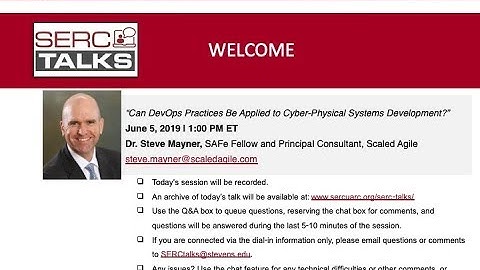 SERC TALKS: Can DevOps Practices Be Applied to Cyber-Physical Systems Development?