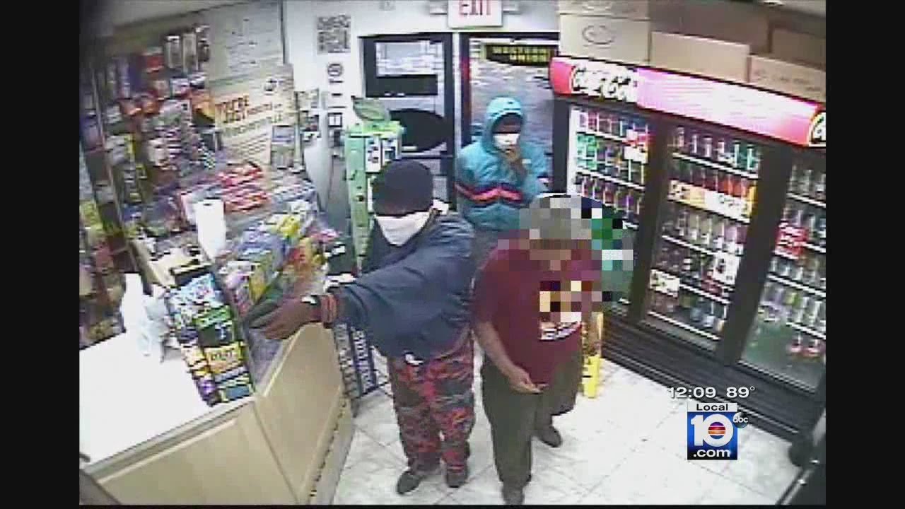 Police release surveillance of armed robbery at convenience store - YouTube