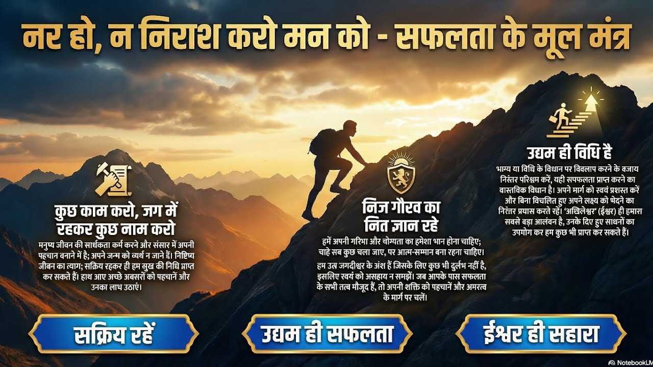 नर हो, न निराश करो मन को |मैथिलीशरण गुप्त की कालजयी रचना | मनुष्य को कर्मठता और आत्मविश्वास का संदेश