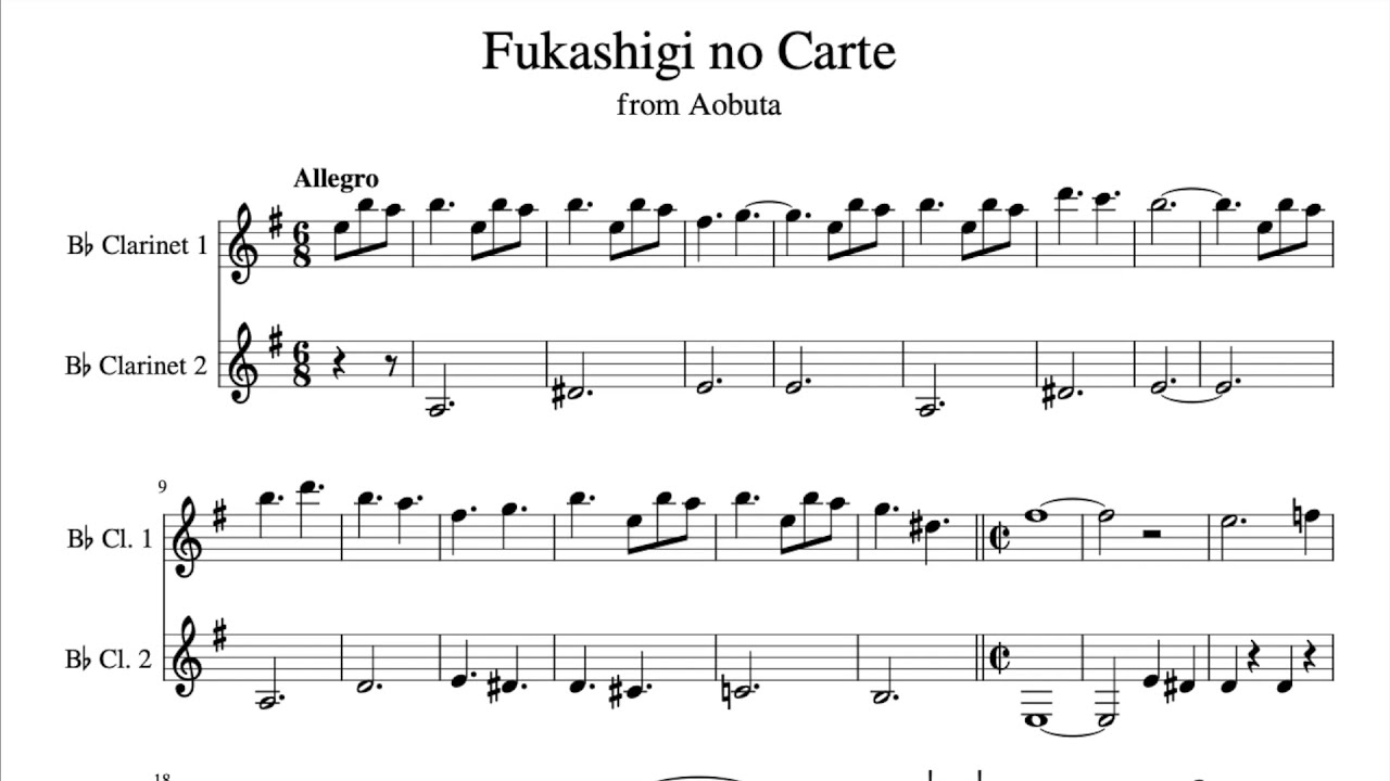 Top 155+ anime clarinet sheet music - ceg.edu.vn