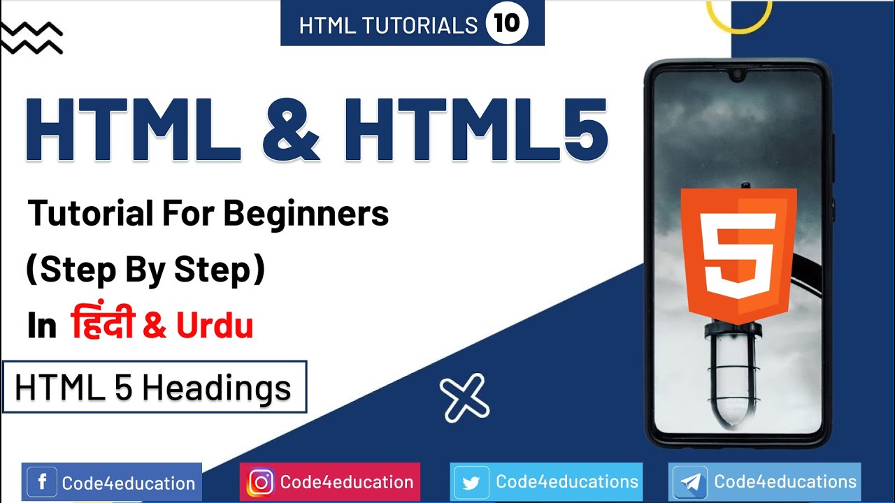 HTML Tutorial In Hindi | HTML Heading Tags Tutorial In Hindi | HTML5 ...