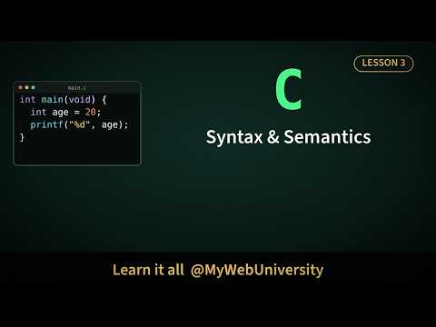 C Programming #3: Program Structure, Syntax vs Semantics, printf & scanf