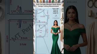 ✨How To Draft 34 Size Perfect Fish Cut Gown | Mermaid Style Gown #shorts #shortsfeed #youtubeshorts