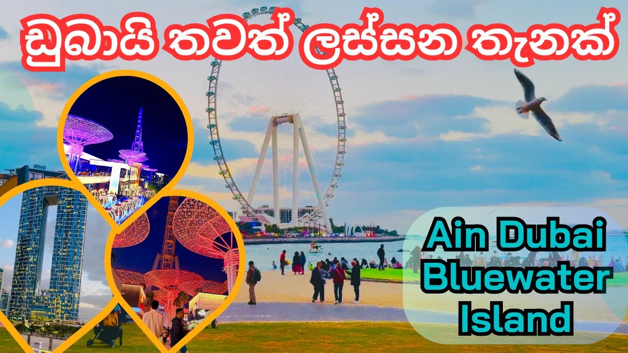 ඩුබායි වල ලස්සන පැත්තකට යමු | Dubai Night Walk | Ain Dubai & Bluewaters Island | Sri Lankans 🇱🇰