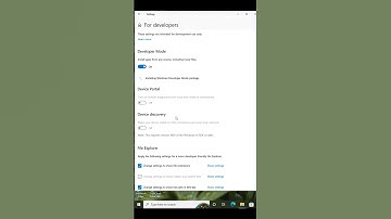 How to turn on and off developer mode in windows 10
