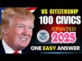 2025 random 100 civics questions and answers - U.S. citizenship interview I N400 Interview #trump