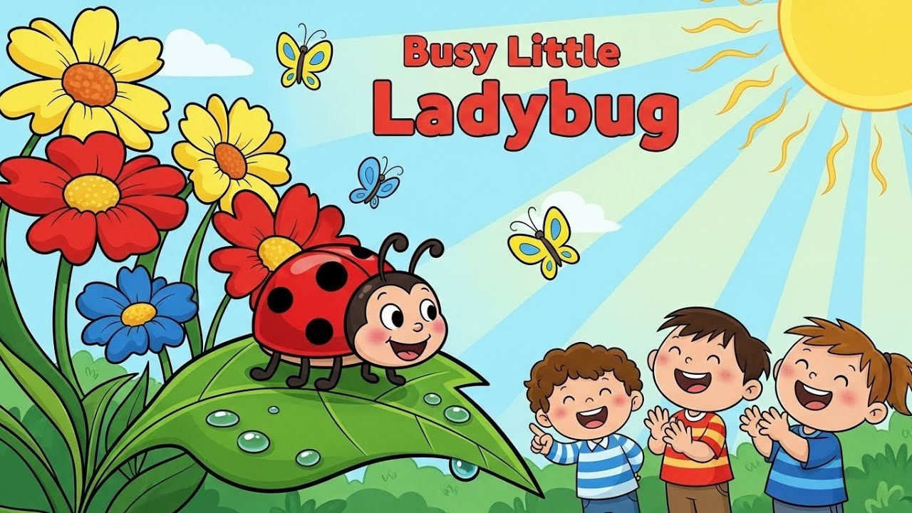 Busy Little Ladybug 🐞🎵 | Fun Kids Song About Insects & Nature | Happy Tales & Tunes