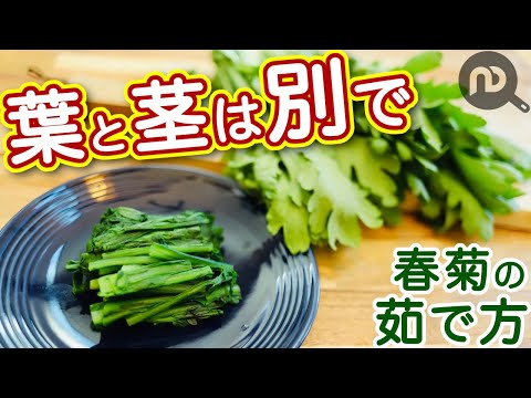 春菊の茹で方（下茹での方法）　N.D.Kitchen Basic