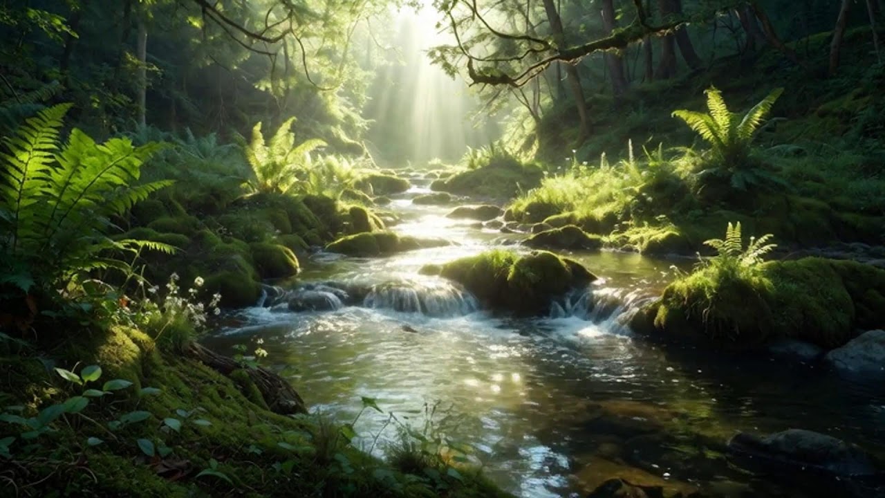 LIVE: Golden Hour Forest Stream | Deep Relaxation & Focus | White Noise Room 4K