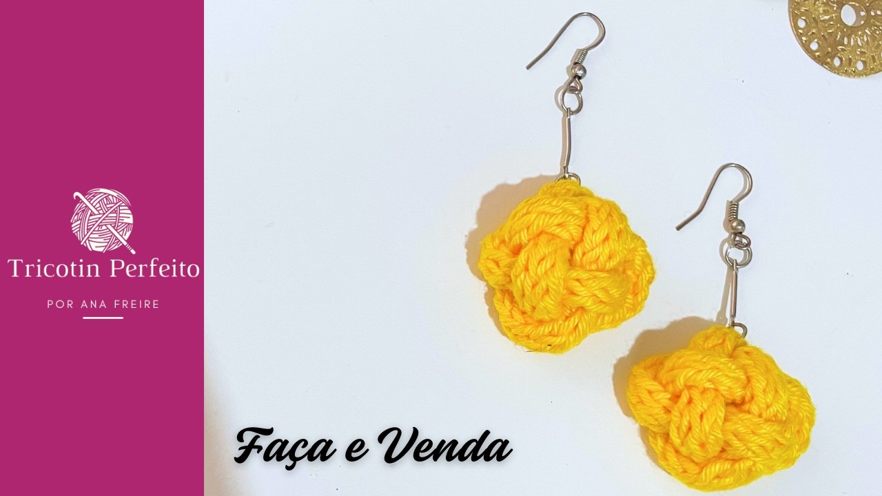 Brincos de Tricotin / crochê facil - COMO FAZER PASSO A PASSO COMPLETO