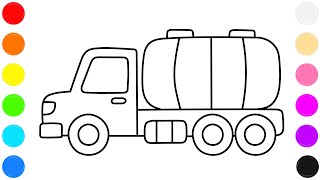 Tanker Truck Coloring Page for Kids Water Tanker Coloring Learn Colors