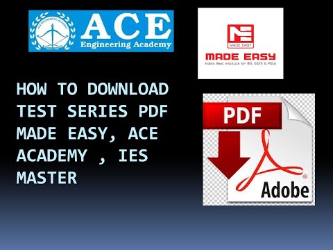 HOW TO DOWNLOAD TEST SERIES GATE PDF MADE EASY, ACE, IES
