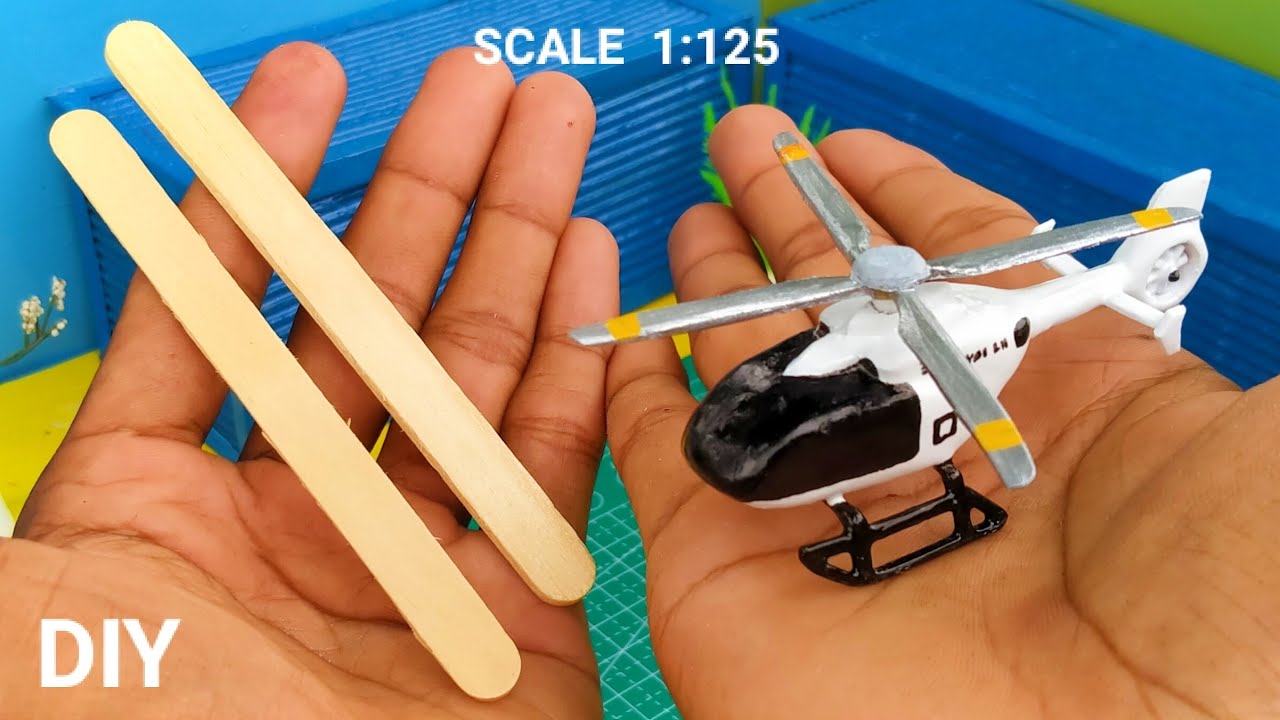 How to make HERMES EC135 HELICOPTER | Ice cream sticks - YouTube