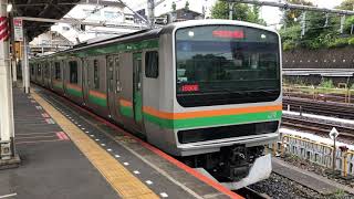E231系1000番台・E233系3000番台ヤマU58編成+ヤマU618編成上野発車