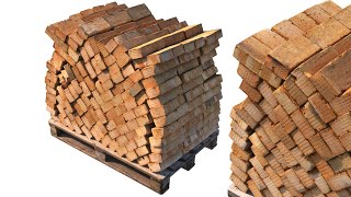 Pallet with red brick 8k scanned 3d model