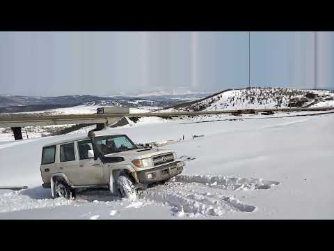 Land Cruiser 76 \'ჯორი\' თოვლში ზაფხულის საბურავით,  in snow summer tires