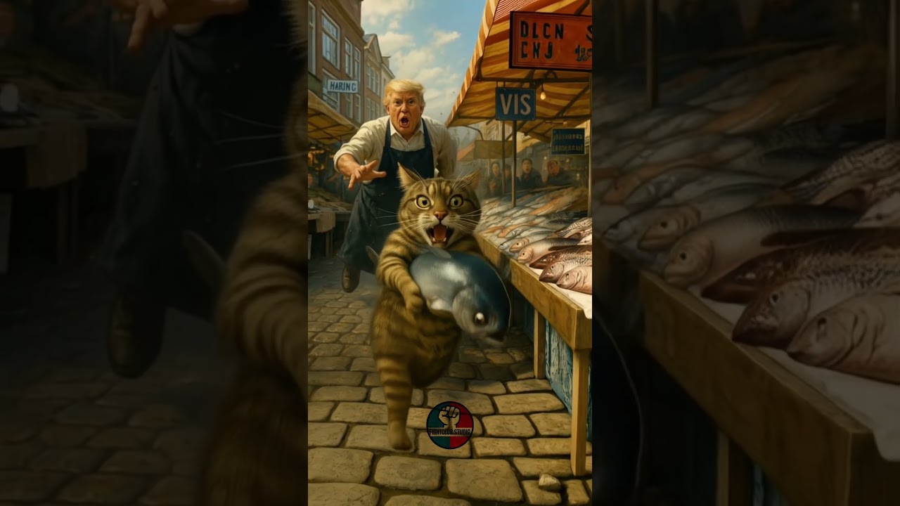 Trump & the cat😂🤯  