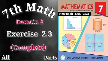 7th Class Math Chapter 2 Exercise 2.3 | Class 7 Maths New Book Exercise 2.3 | 7th Math Exercise 2.3