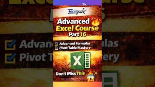 Free Advanced Excel Course 🚀 Part 16 | सीखो और Job पाओ 💼 #shorts #exceltips