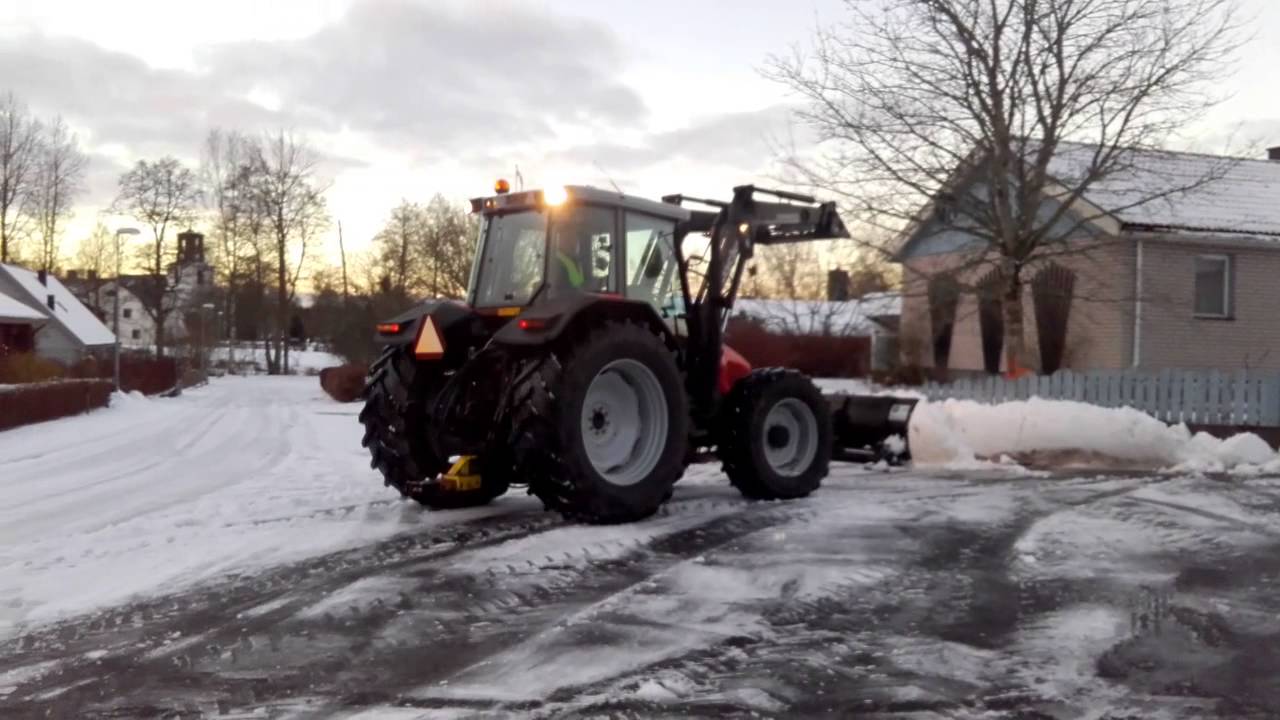 Massey Ferguson 6255 snow plowing YouTube