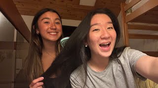 ASMR brushing each others hair 👯‍♀️💓👩‍🎨