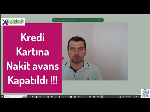 Son Dakika !!! Kredi Kartına Nakit avans Kapatıldı