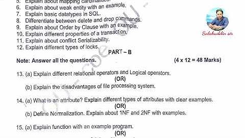 OU BSc (CBCS) Computer science IV sem question paper  jun 2023 |Database management | Osmania unive