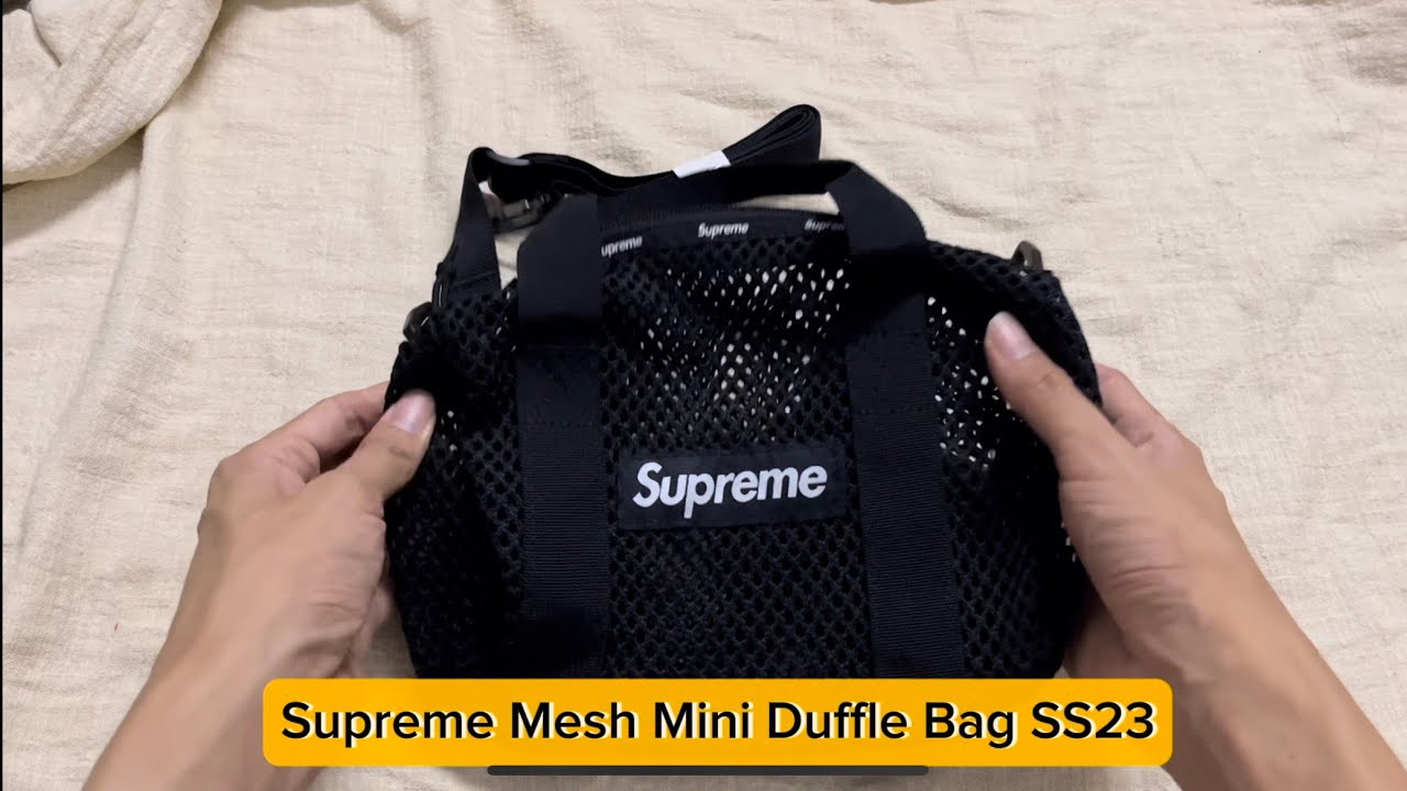 Supreme Mesh Mini Duffle Bag Leopard SS23 Crossbody Strap