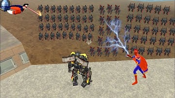 Vegas Crime Simulator (Transformer & Joy Fight Car Robot Army) superhero destroy robot head - HD