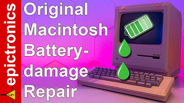 Original Macintosh from Harvard University restoration. Battery-damaged board and leaky capacitors