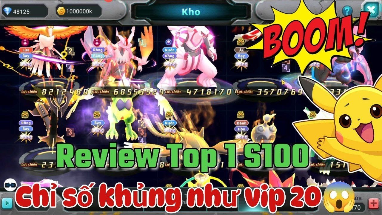 Poke Đại Chiến | Review acc Vip 16 Top 1 S100 , chỉ số  Vip 20 khóc thét, quá khủng !!!