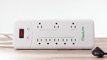 MaxLite 8 Outlet Energy Saving Power Strip w/ Surge Protection