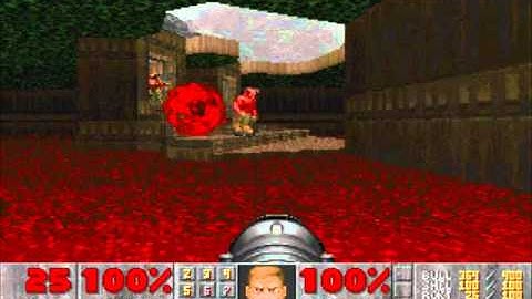 Ultimate Doom E1M8 boss Barons of Hell