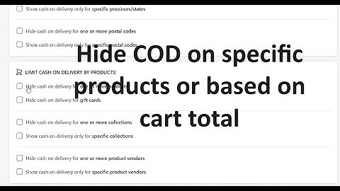 How to hide COD payment method for specific products or based on cart total in shopify for free