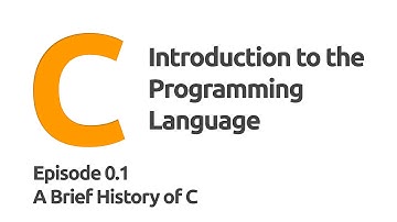 0.1 Intro to C - A Brief History of C