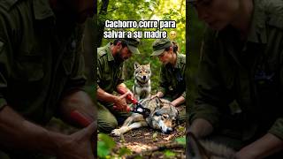 “🐺 Cachorro corre para salvar a su madre herida | Historia real en el bosque 🌲💔”