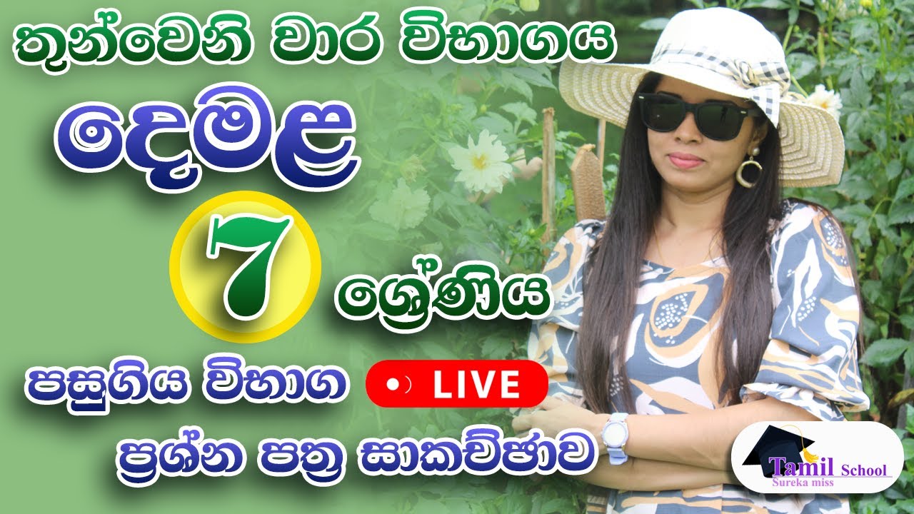 7 වසර දෙමළ තුන්වෙනි වාරය පසුගිය විභාග ප්‍රශ්න පත්‍ර සාකච්ඡාව  grade 7 - 3rd term tamil paper