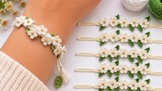 🌼 Easy Crochet Flower Bracelet Tutorial | How to Crochet the Cutest Daisy Bracelet 
