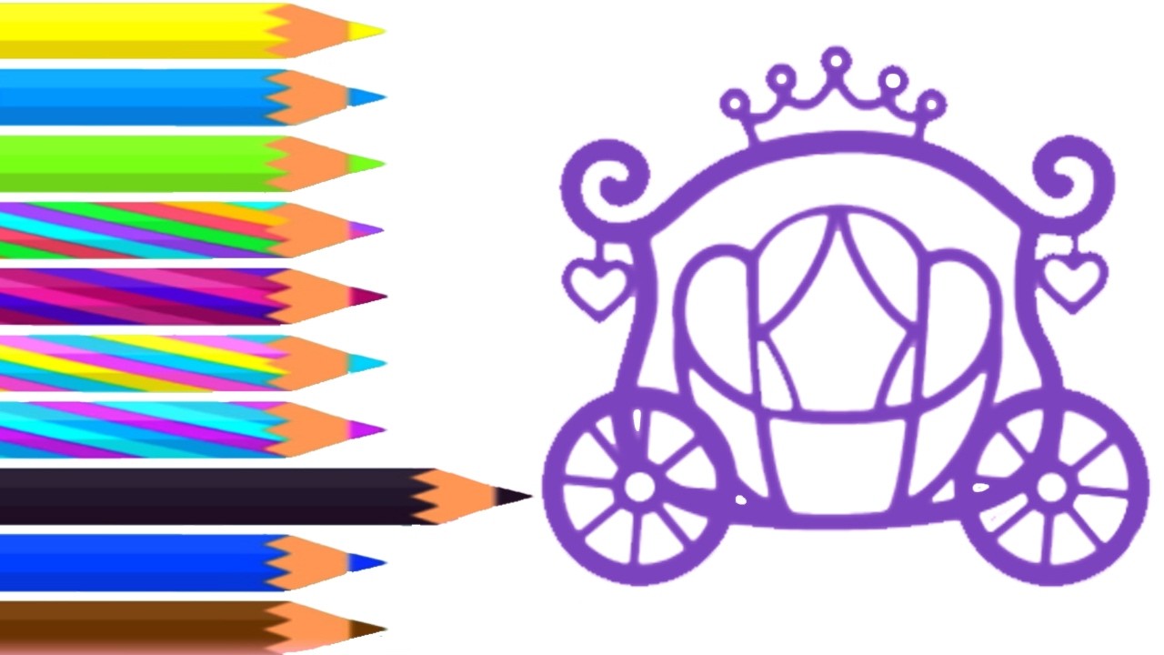 Как нарисовать карету принцессы? - Учимся рисовать шаг за шагом - Игры-рисунки для детей