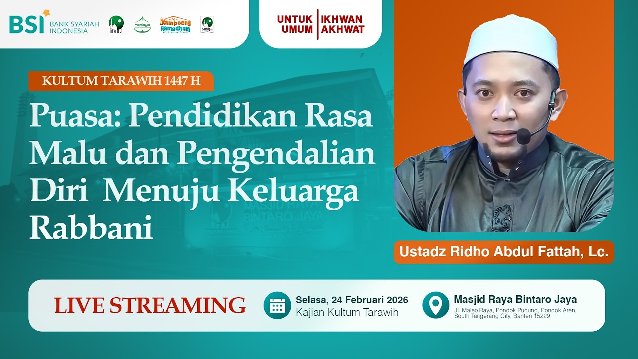 🔴[LIVE] Puasa : Pendidikan Rasa Malu & Pengendalian Diri Menuju ...