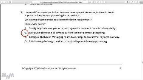 AppExchange Sample Exam Question #3 from Study Guide