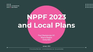 NPPF: What do the changes mean for plan making? | Cornerstone Barristers